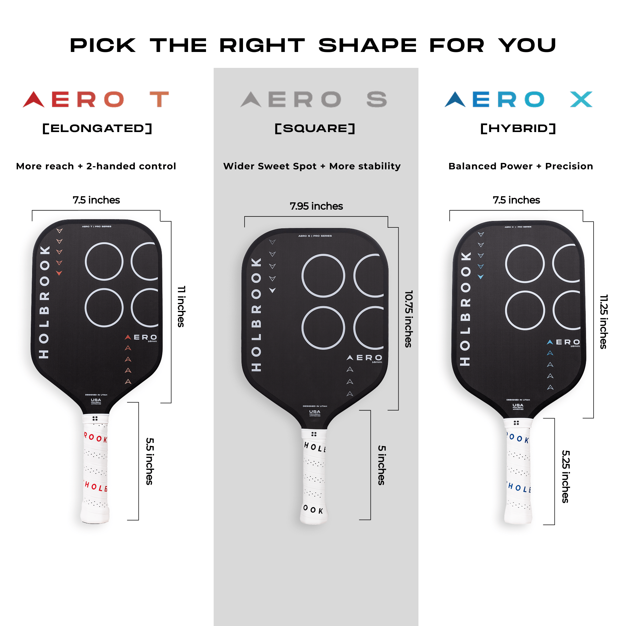 Pro - Aero S 16 mm - Holbrook Pickleball