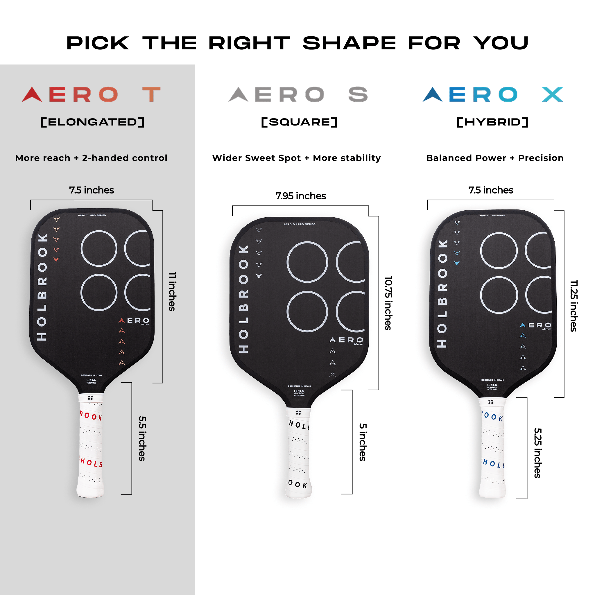 Pro - Aero T 16 mm - Holbrook Pickleball